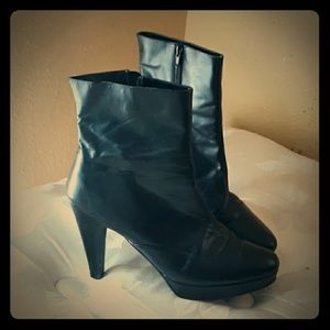 Black leather boots